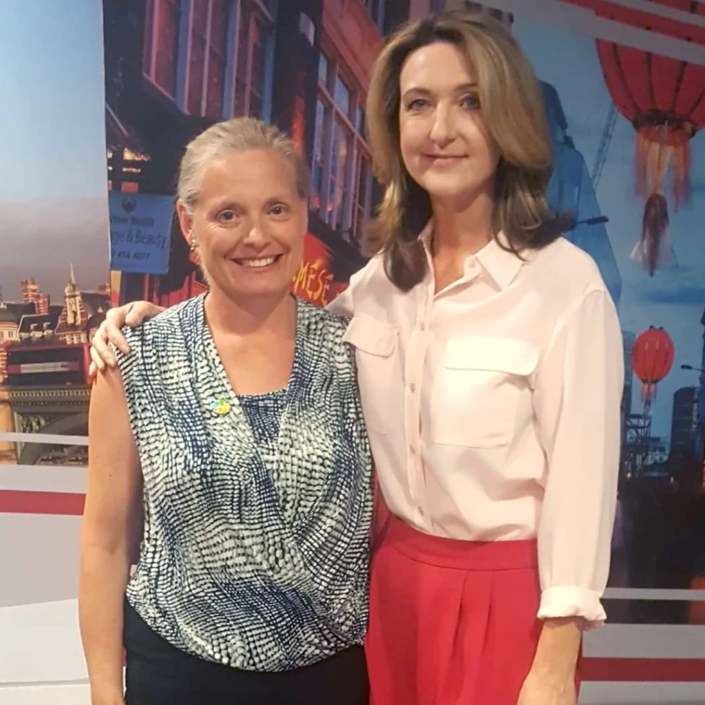 Chris Tuck, Motivational Speaker and Trainer standing with Victoria Derbyshire